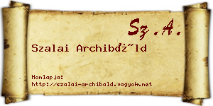 Szalai Archibáld névjegykártya