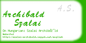 archibald szalai business card